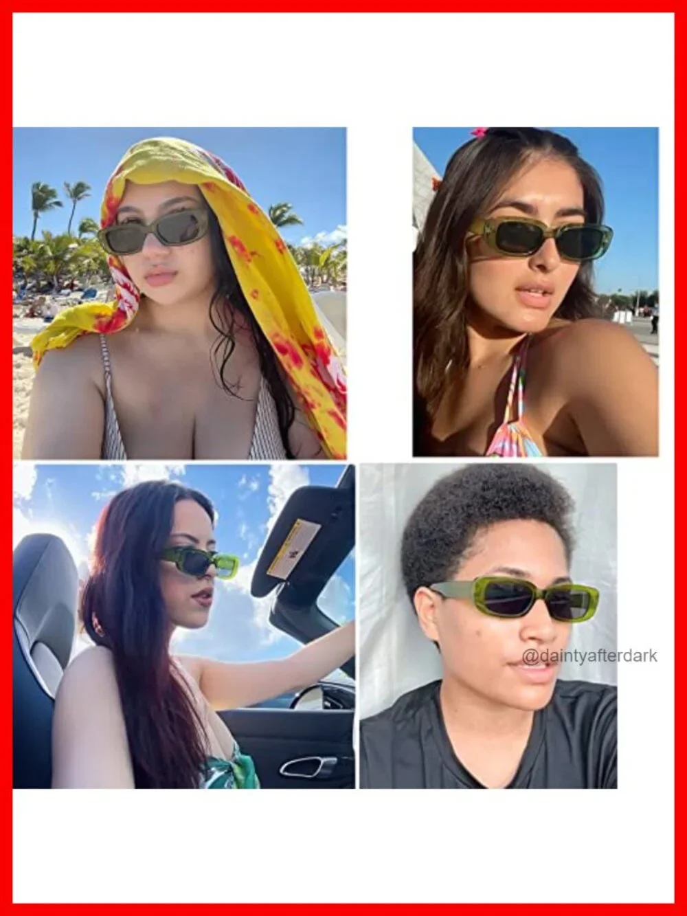 Retro Y2K Square Sunglasses for Women, UV400 Protection, 4 Pack